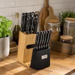 Bloc de couteaux Pradel France 15 pi&egrave;ces avec 6 couteaux &agrave; steak