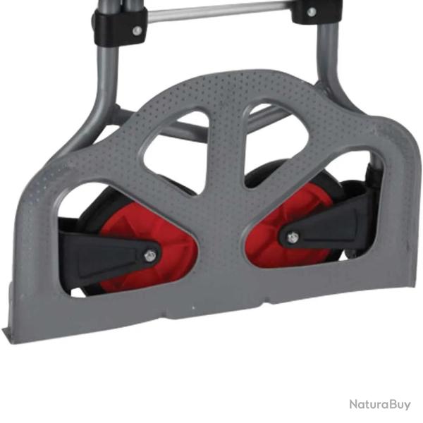 Chariot pliable acier 60kg 80x385x710mm plaque 386x240mm