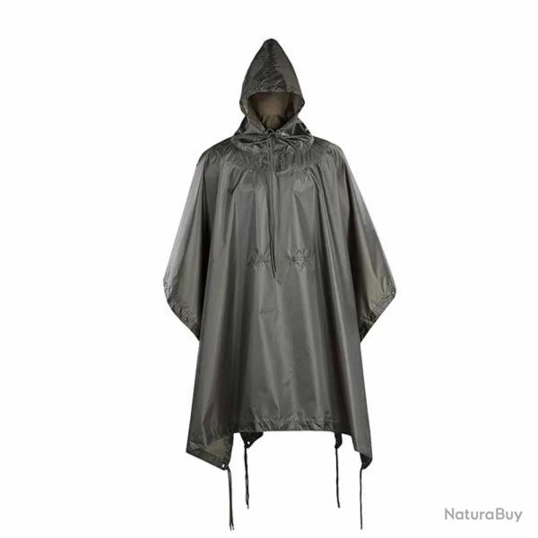 Poncho unisexe imperm�able Kaki Taille unique - Protection pluie