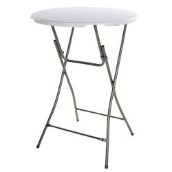 Table de bar ronde blanche Diam&egrave;tre 80 cm - Hauteur 80 cm - Pliable
