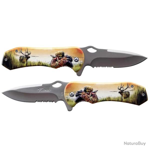 Couteau tactique 19,4cm 3D Grip Chasseur - Lame inox 7,9cm - Manche alu