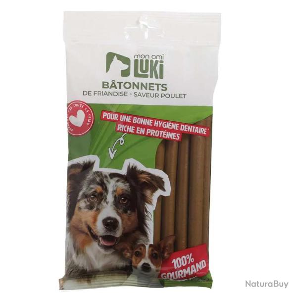 B�tonnets friandise au poulet 200g pour chien