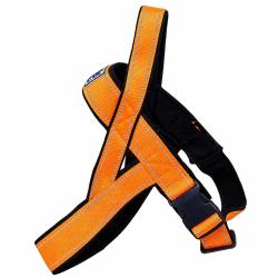 Harnais norv&eacute;gien r&eacute;fl&eacute;chissant orange n&eacute;opr&egrave;ne nylon 60-70cm