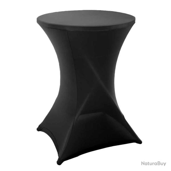 Housse table bar noire diam�tre 80cm stretch