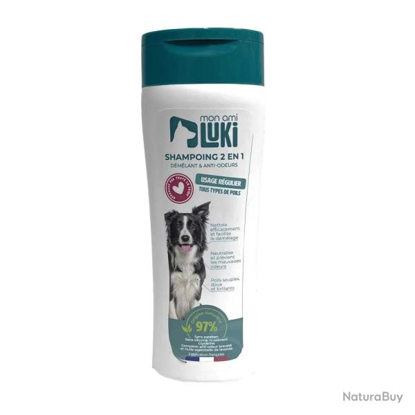 Shampoing 2 en 1 anti-odeurs pour chiens 300ml