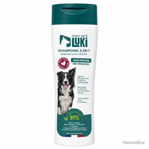 Shampoing 2 en 1 anti-odeurs pour chiens 300ml