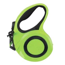 Laisse r&eacute;tractable 5m sangle r&eacute;fl&eacute;chissante chien 40kg jaune