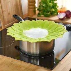 Couvercle anti-d&eacute;bordement silicone 33cm feuilles cuisine