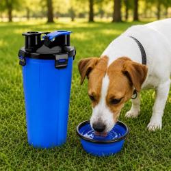 Gobelet chien polypropyl&egrave;ne 120x120x230mm tasse + bol assorti