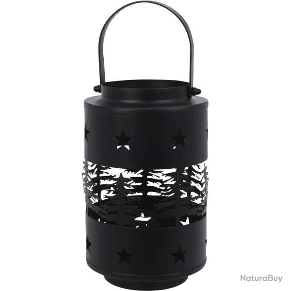 Lanterne fer noir 14,5x12,5x20cm poigne intgre 350g