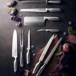 Sac coutellerie 9 pi&egrave;ces acier inox lame 26cm rangement nylon