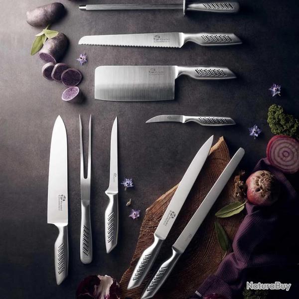 Sac coutellerie 9 pi�ces acier inox lame 26cm rangement nylon