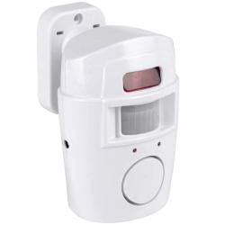 Alarme d&eacute;tecteur 125x90x70mm + 2 t&eacute;l&eacute;commandes - 4 piles AA