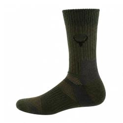 Chaussettes mi-hautes cerf kaki laine m&eacute;rino 40% polyamide 43 / 46