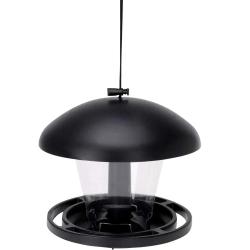 Mangeoire oiseaux transparente 19x17cm avec corde suspension