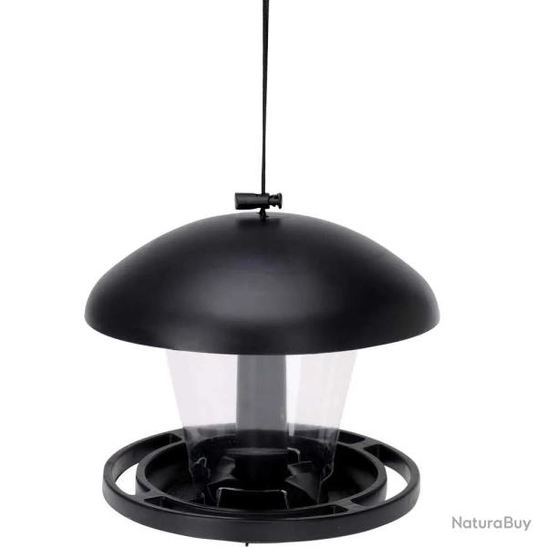 Mangeoire oiseaux transparente 19x17cm avec corde suspension