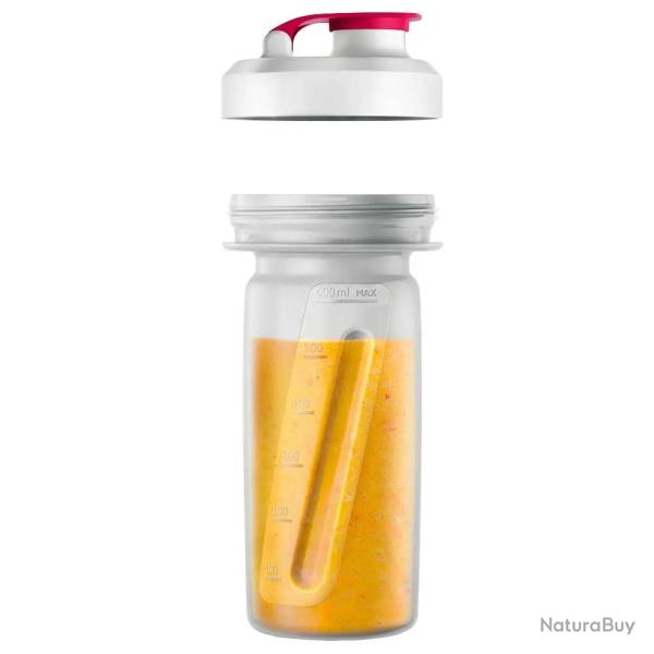 Mini blender 350W plastique sans BPA blanc gris 0,6L + gourde