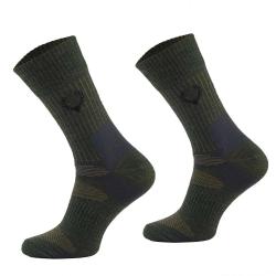 Chaussettes mi-hautes cerf kaki laine m&eacute;rino 40% polyamide 39 / 42