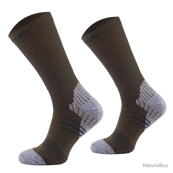 Chaussettes kaki/gris 69% polyester 21% polypropyl�ne 39 / 42