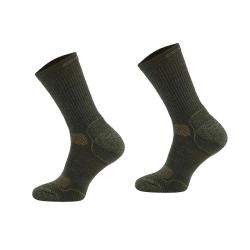 Chaussettes m&eacute;rino performances kaki 50% laine - Multimati&egrave;re 39 / 42