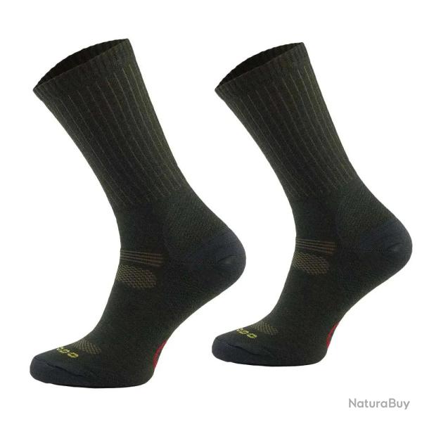 Chaussettes m�rino anti-tiques kaki 65% laine SILTAX AG+ 39 / 42