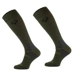Chaussettes hautes cerf kaki laine m&eacute;rino 40% - Mixte 43 / 46