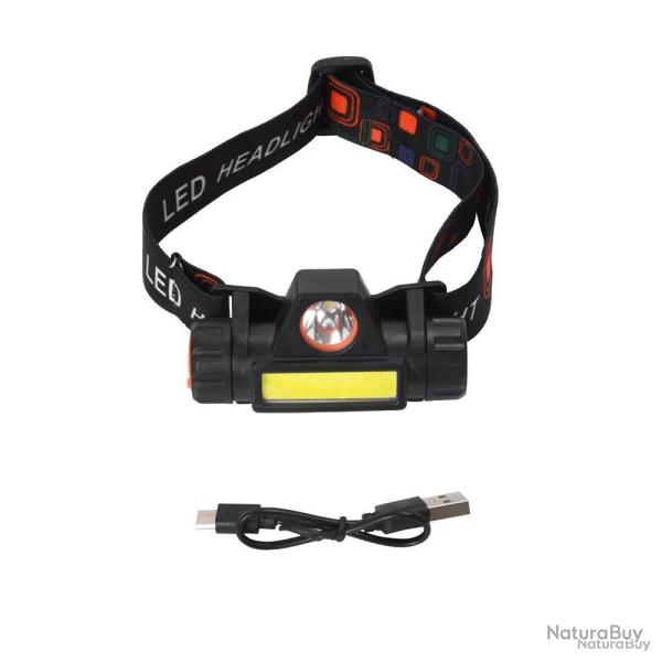 Lampe frontale 2 en 1 LED rechargeable �tanche randonn�e