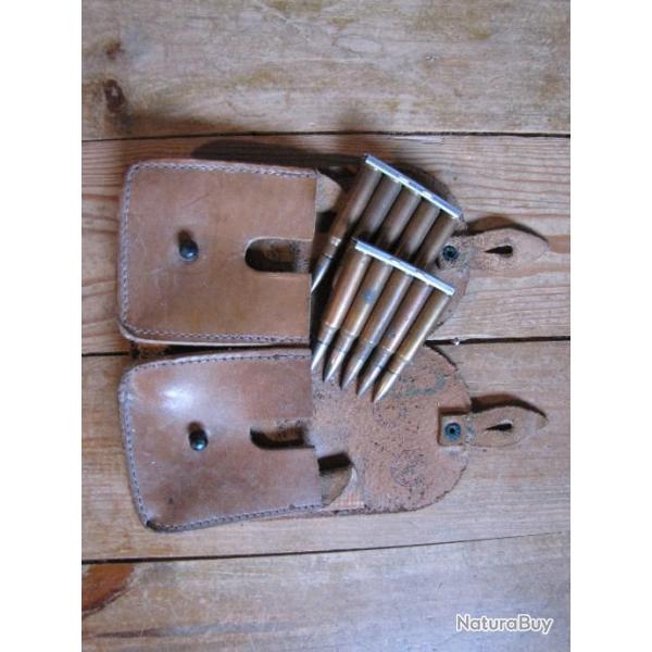 Cartouchi�re + 2 clips de cartouches 7.5x54 MAS neutralis�es (a22)