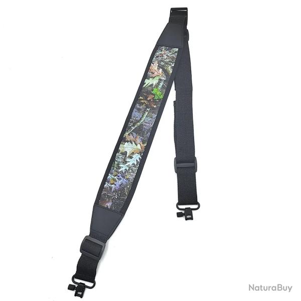 Sangle d'Epaule Rembourr�e pour Fusil R�glable 22-45" Nylon Etanche Confort Chasse et Tir Vert Camo