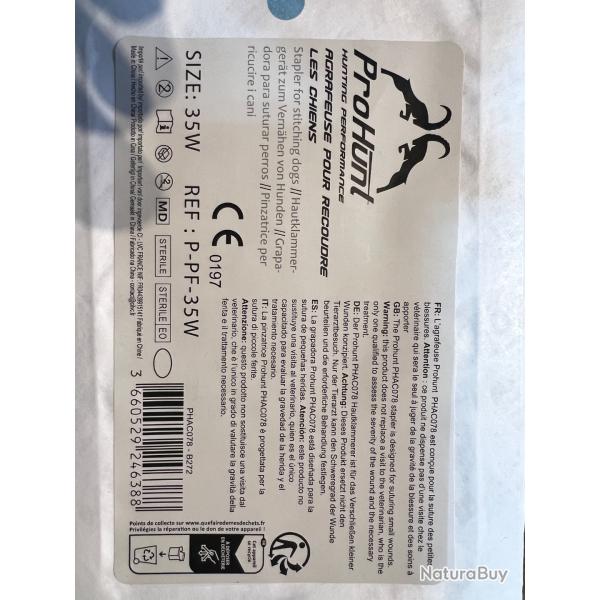 LOT DE DEUX agrafeuse st�rile pour suture chien T:35W