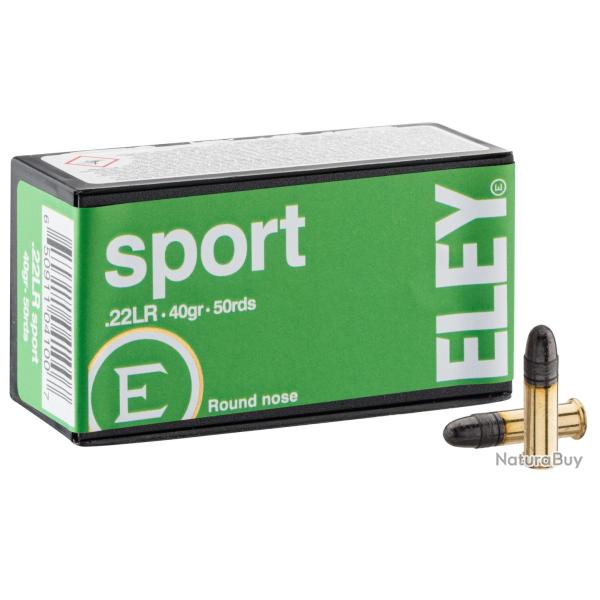 Cartouches Eley Sport cal. 22 LR 40gr Plomb t�te ronde bte de 500