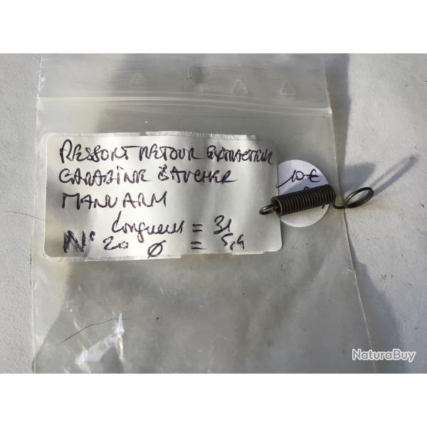 VENDU PAR LE-CUIRASSIER  N�20 RESSORT RETOUR EXTRACTEUR CARABINE GAUCHER MANUARM TOUS CALIBRES