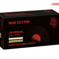 MUNITIONS GECO CALIBRE 38 SPECIAL WAD CUTTER 148gr - 9.6g x500 
