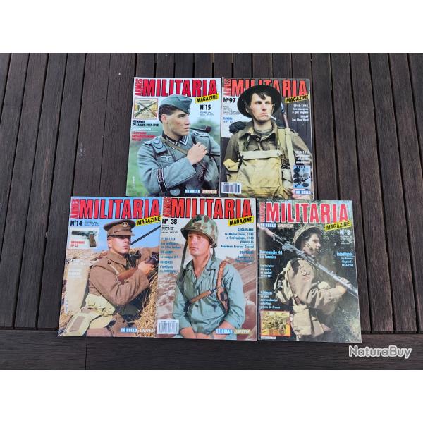 Lot de revues militaria num�ros 8/14/15/38/97