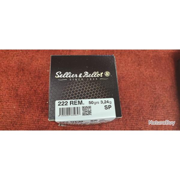 100 BALLES SELLIER&BELLOT - 222 REM - SP - 50GRS