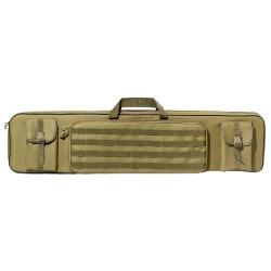 Double &Eacute;tui Tactique Fusil 120 cm Sac Transport Rembourr&eacute; Oxford 600D Chasse Airsoft Carabine Kaki