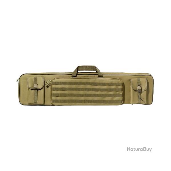 Double tui Tactique de Fusil Pistolet Sac  Dos Rembourr  Airsoft Tir Chasse Transport 120 cm Kaki