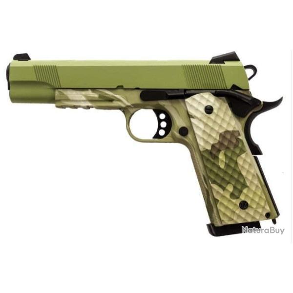 R�plique GBB 1911 MEU Rail Raven full metal gaz Camo OD 1,0J