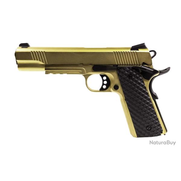 Rplique GBB 1911 MEU Raven full metal gaz GOLD 1,0J