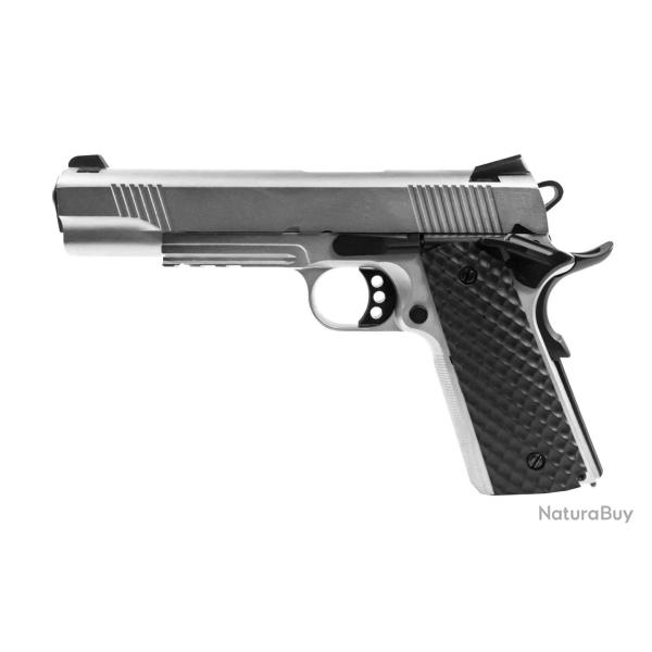 R�plique GBB 1911 MEU Raven full metal gaz Silver 1,0J