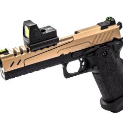 R&eacute;plique GBB gaz Hi-Capa 5.1 SPLIT Noir / Tan 1,0J + point rouge BDS