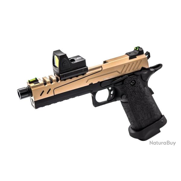 R�plique GBB gaz Hi-Capa 5.1 SPLIT Noir / Tan 1,0J + point rouge BDS