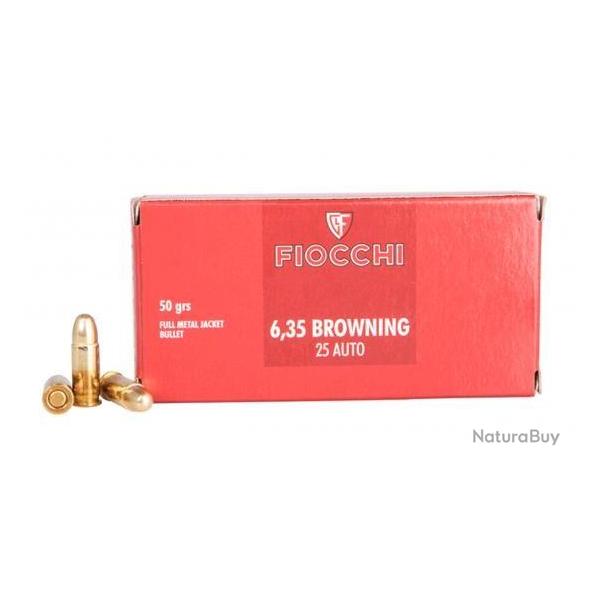 Cartouches FIOCCHI Calibre 25 ACP 6,35mm Browning - Boite de 50 unit�s