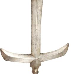 JUMONJI YARI LANCE JAPONAISE SAMOURA&Iuml;S LAME FORME DE CROIX SIGNATURE FORGERON - JAPON EDO PERIOD Col