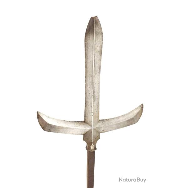 JUMONJI YARI LANCE JAPONAISE SAMOURA�S LAME FORME DE CROIX SIGNATURE FORGERON - JAPON EDO PERIOD Col