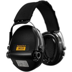 CASQUE ANTI BRUIT ELECTRONIQUE SORDIN SUPREME PRO-X NOIR BANDEAU NOIR COUSSINS PVC