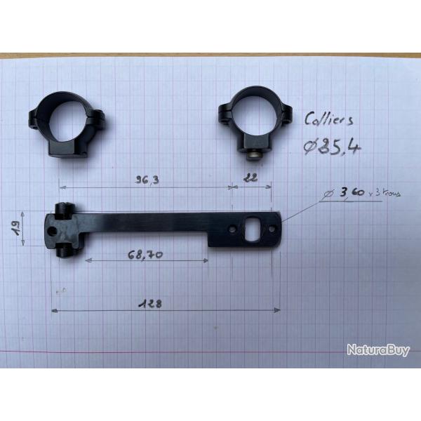 Montage pivotant en acier pour lunettes de 25,4