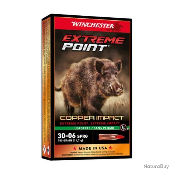 Munitions Winchester Extreme Point Copper Impact 11.7g 180gr - Cal. 30-06 x1 boite