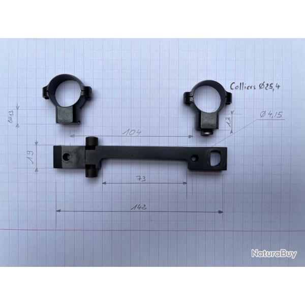Montage pivotant en acier avec colliers de 25,4