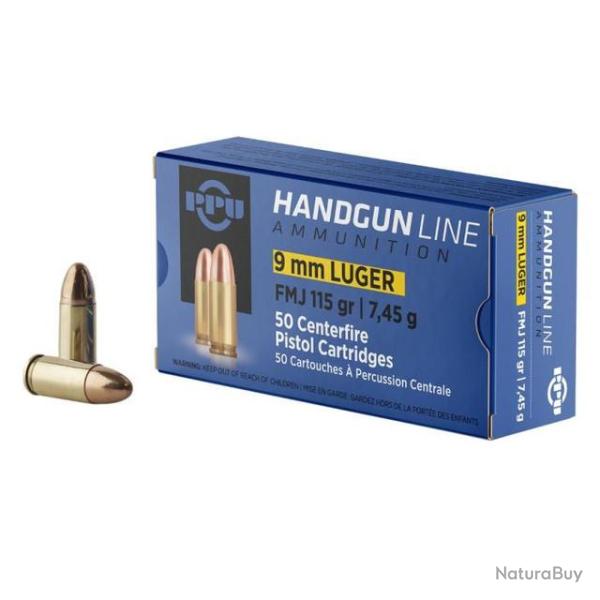 50 munitions PARTIZAN 9mm Luger FMJ 11gr